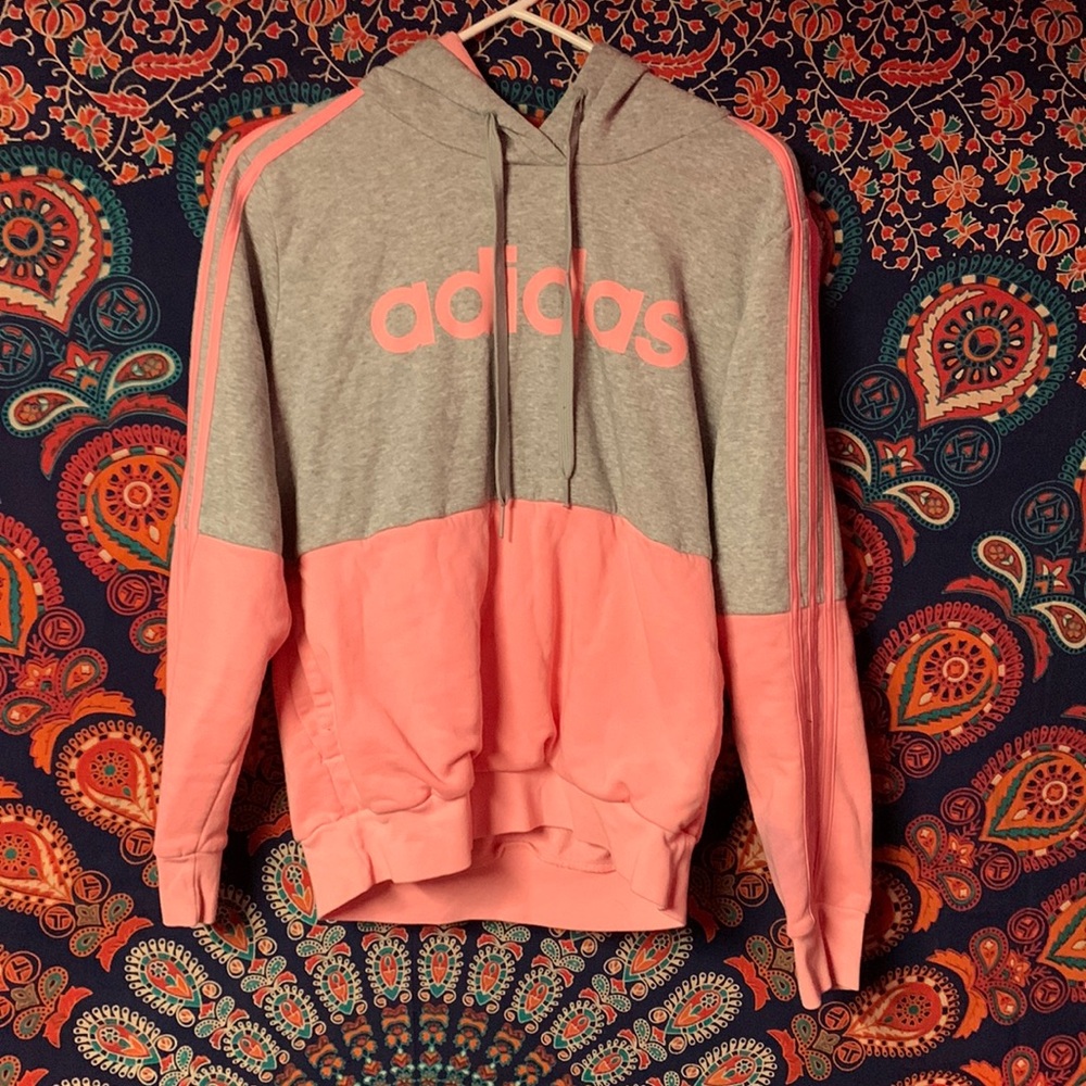 light grey and pink adidas sweatshirt